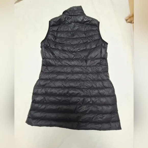 Lands End Long Down Black Puffer Vest Size Xs - Picture 7 of 9